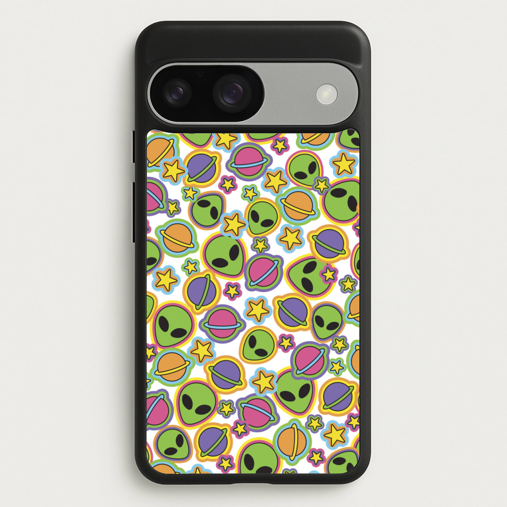 Colourful Aliens And Stars - Space Phone Case for Google Pixel 9 / 9 Pro