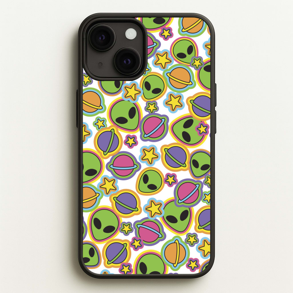 Colourful Aliens And Stars - Space Phone Case for iPhone 13 Mini