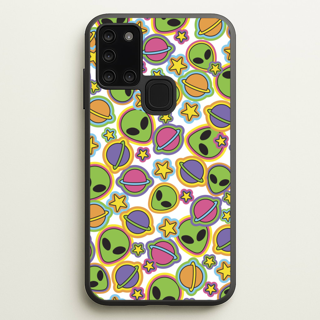 Colourful Aliens And Stars - Space Phone Case for Galaxy A21s