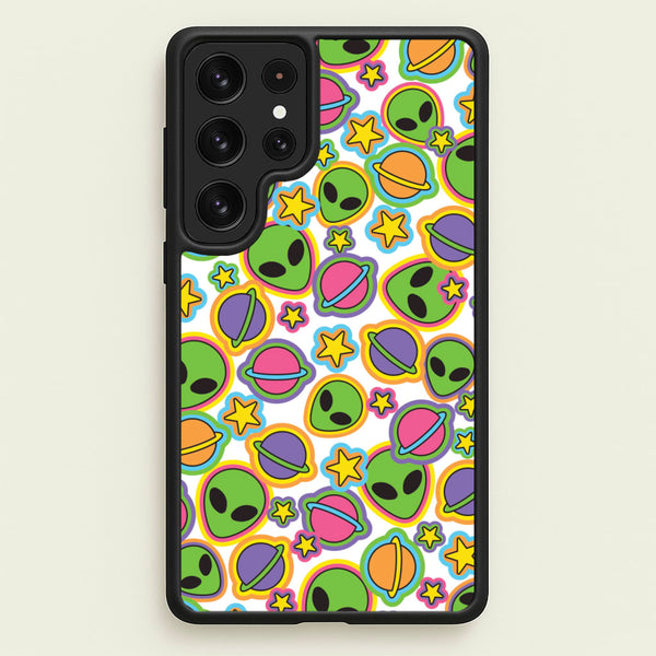 Colourful Aliens And Stars - Space Phone Case for Galaxy S22 Ultra