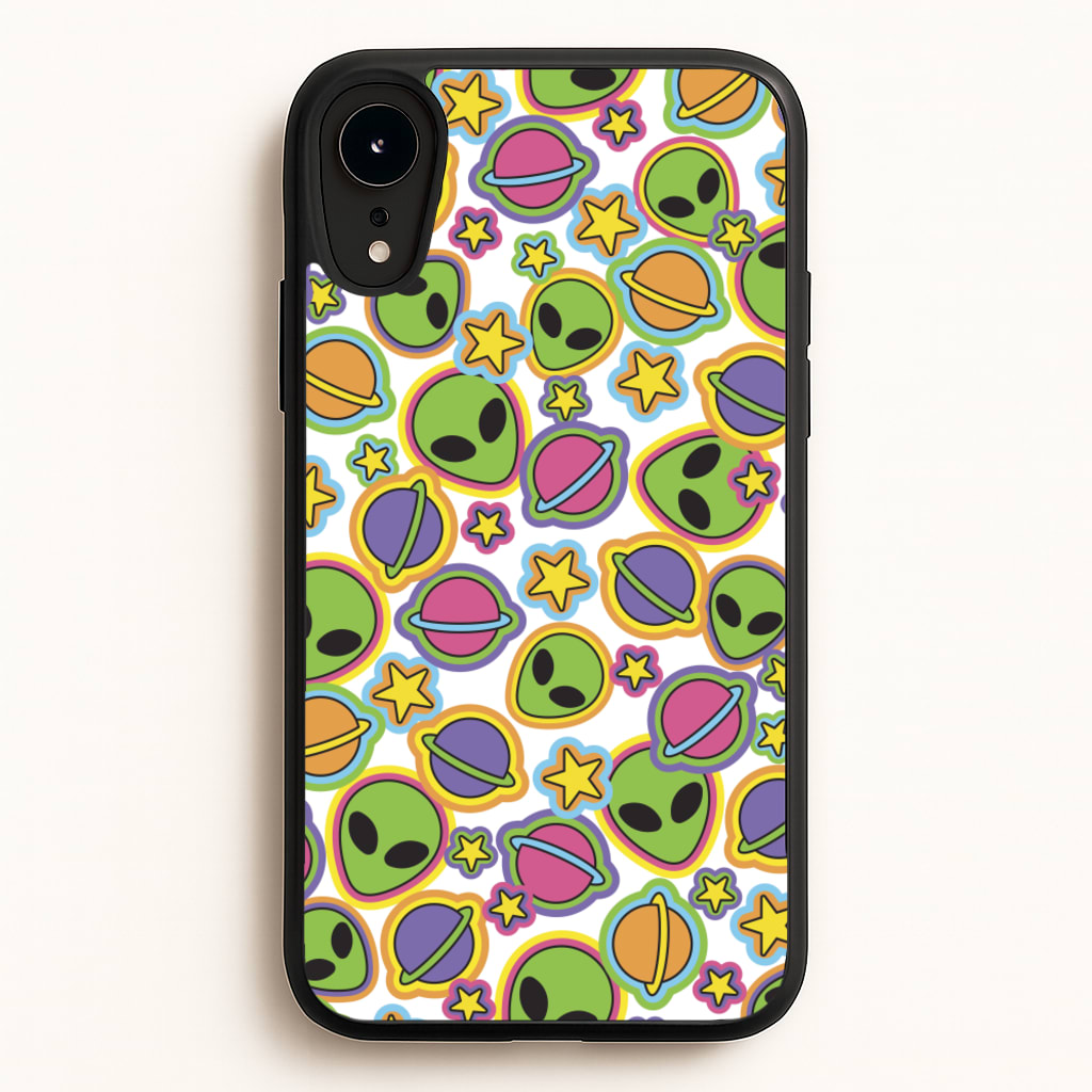 Colourful Aliens And Stars - Space Phone Case for iPhone XR