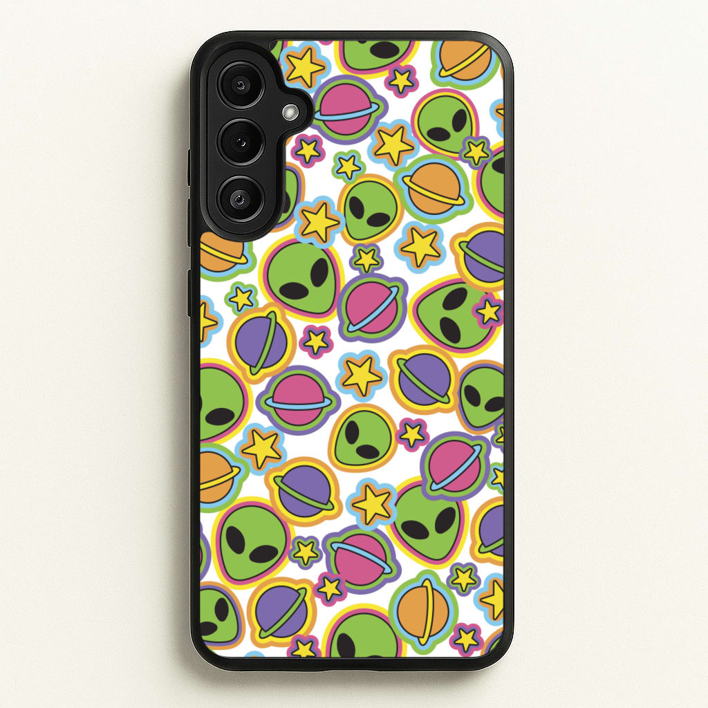 Colourful Aliens And Stars - Space Phone Case for Galaxy A34