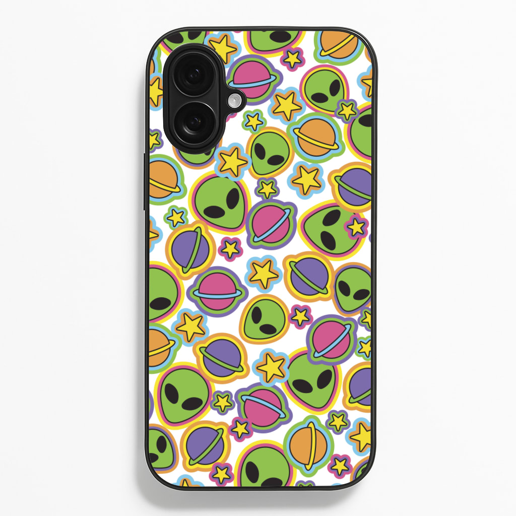 Colourful Aliens And Stars - Space Phone Case for iPhone 16 Plus