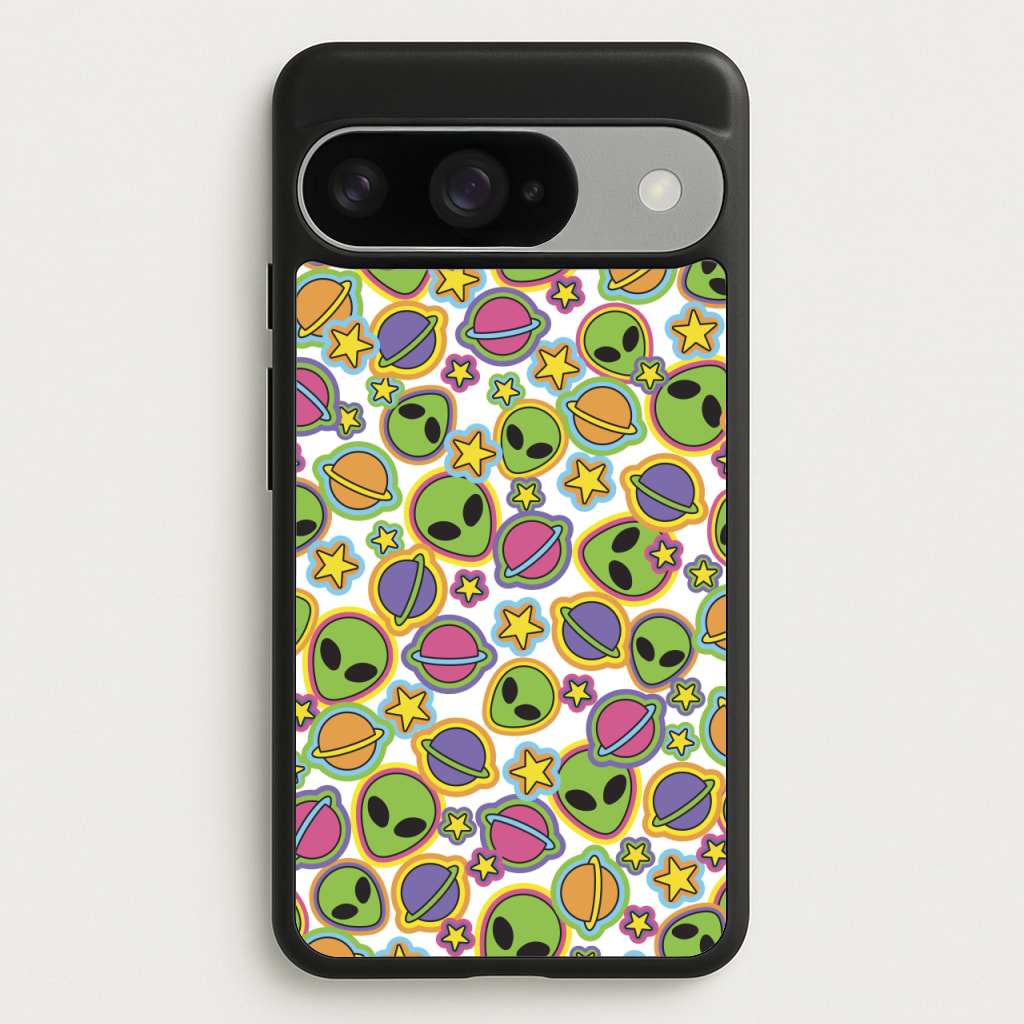 Colourful Aliens And Stars Phone Case for Google Pixel 10 / 10 Pro