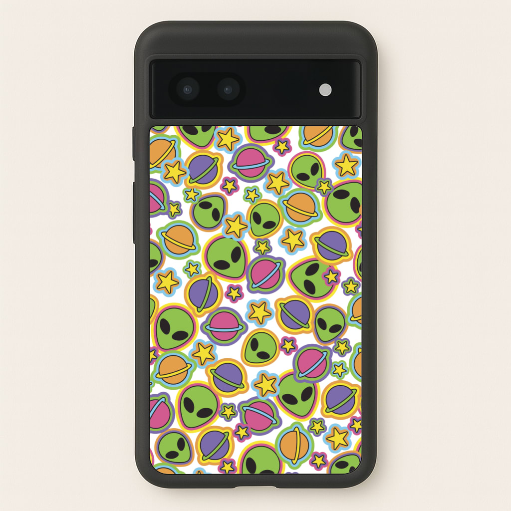 Colourful Aliens And Stars - Space Phone Case for Google Pixel 6a