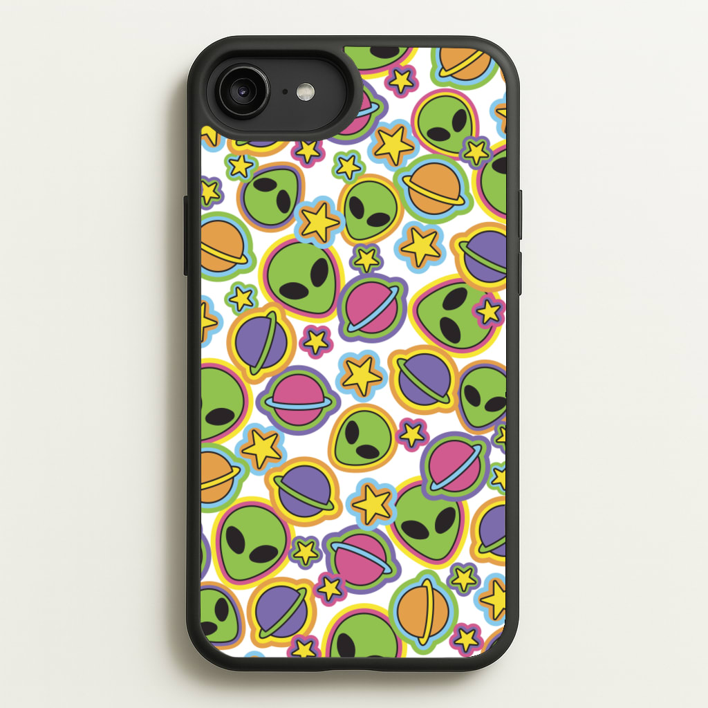 Colourful Aliens And Stars - Space Phone Case for iPhone 6 Plus / 7 Plus / 8 Plus