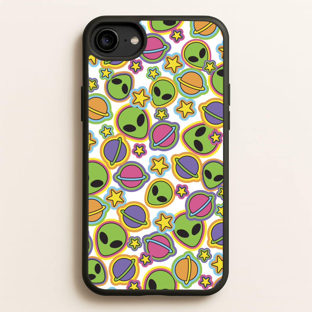 Colourful Aliens And Stars - Space Phone Case for iPhone 6 / 7 / 8 / SE
