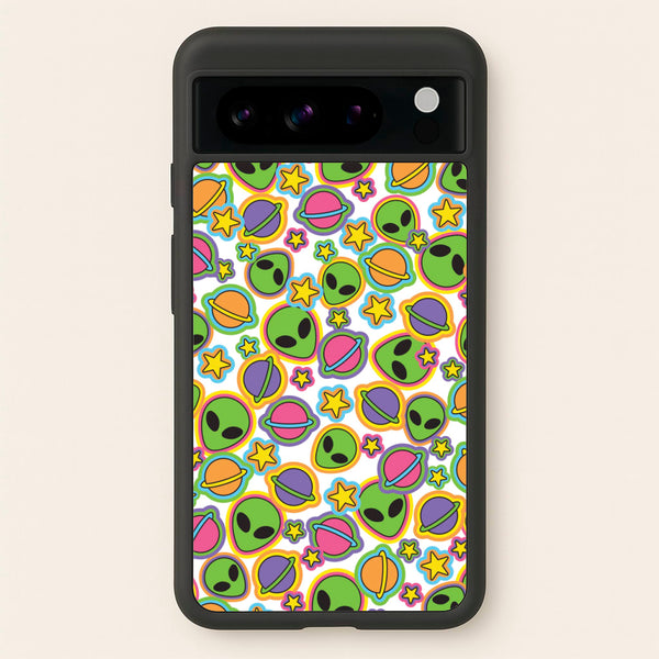 Colourful Aliens And Stars - Space Phone Case for Google Pixel 8 Pro