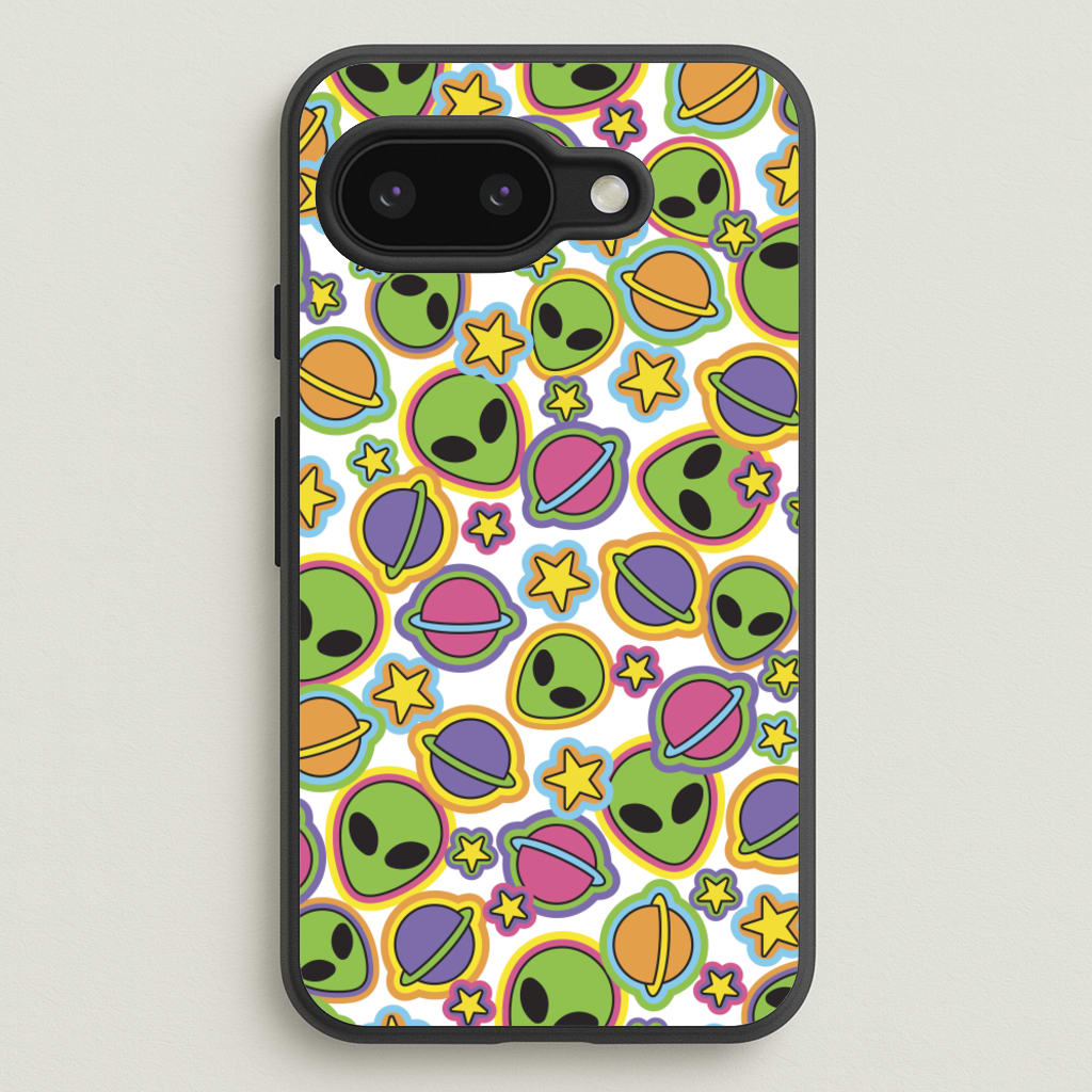 Colourful Aliens And Stars - Space Phone Case for Google Pixel 9a