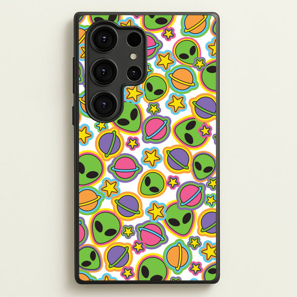 Colourful Aliens And Stars - Space Phone Case for Galaxy S25 Ultra