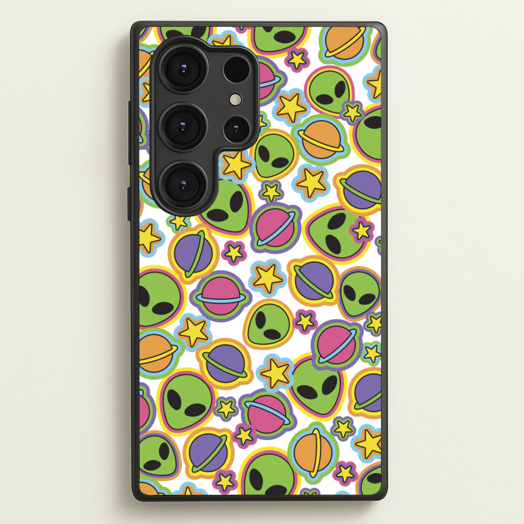 Colourful Aliens And Stars - Space Phone Case for Galaxy S25 Ultra