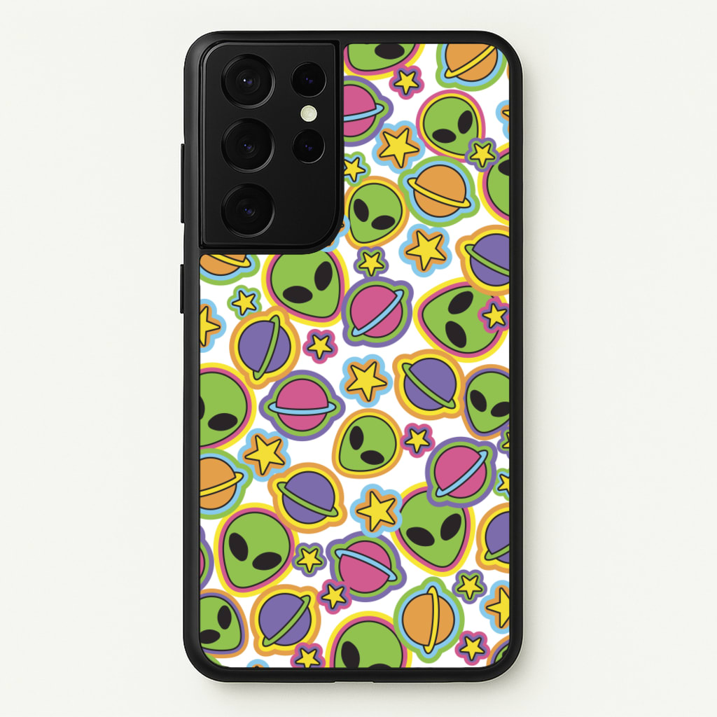 Colourful Aliens And Stars - Space Phone Case for Galaxy S21 Ultra