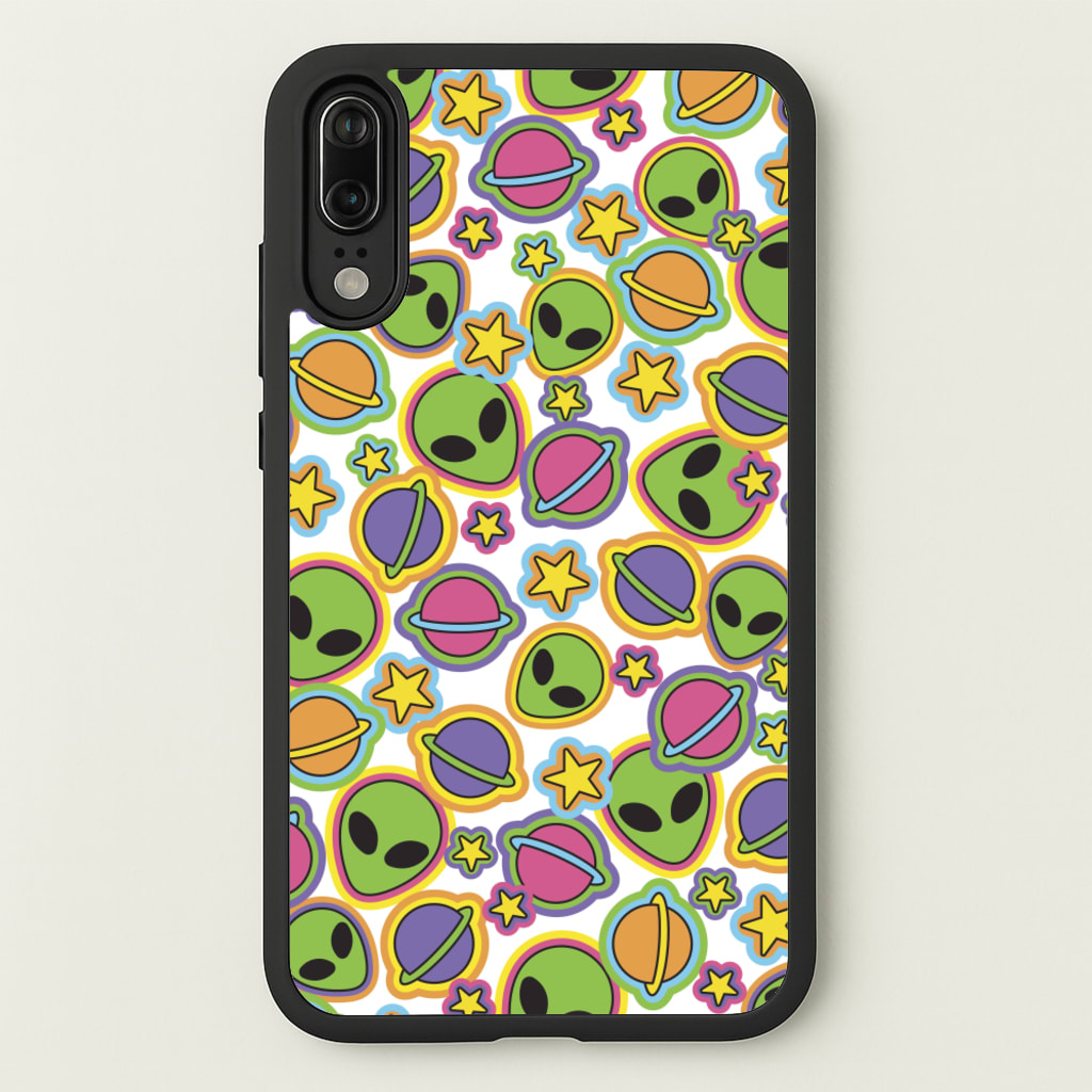Colourful Aliens And Stars - Space Phone Case for Huawei P20