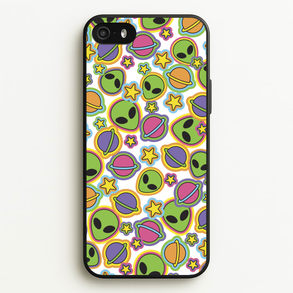 Colourful Aliens And Stars - Space Phone Case for iPhone 5 / 5s / SE 2016