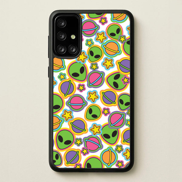 Colourful Aliens And Stars - Space Phone Case for Galaxy A71