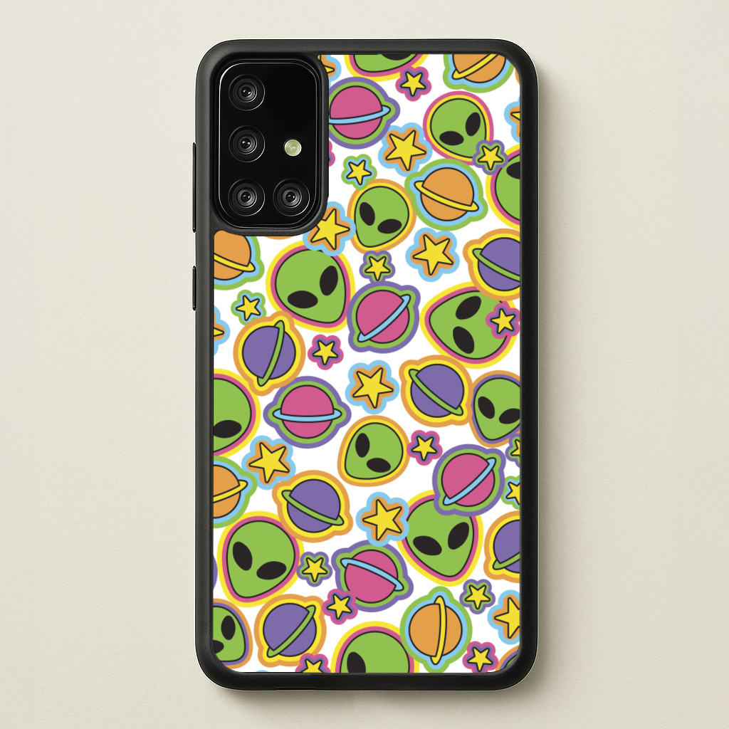 Colourful Aliens And Stars - Space Phone Case for Galaxy A71