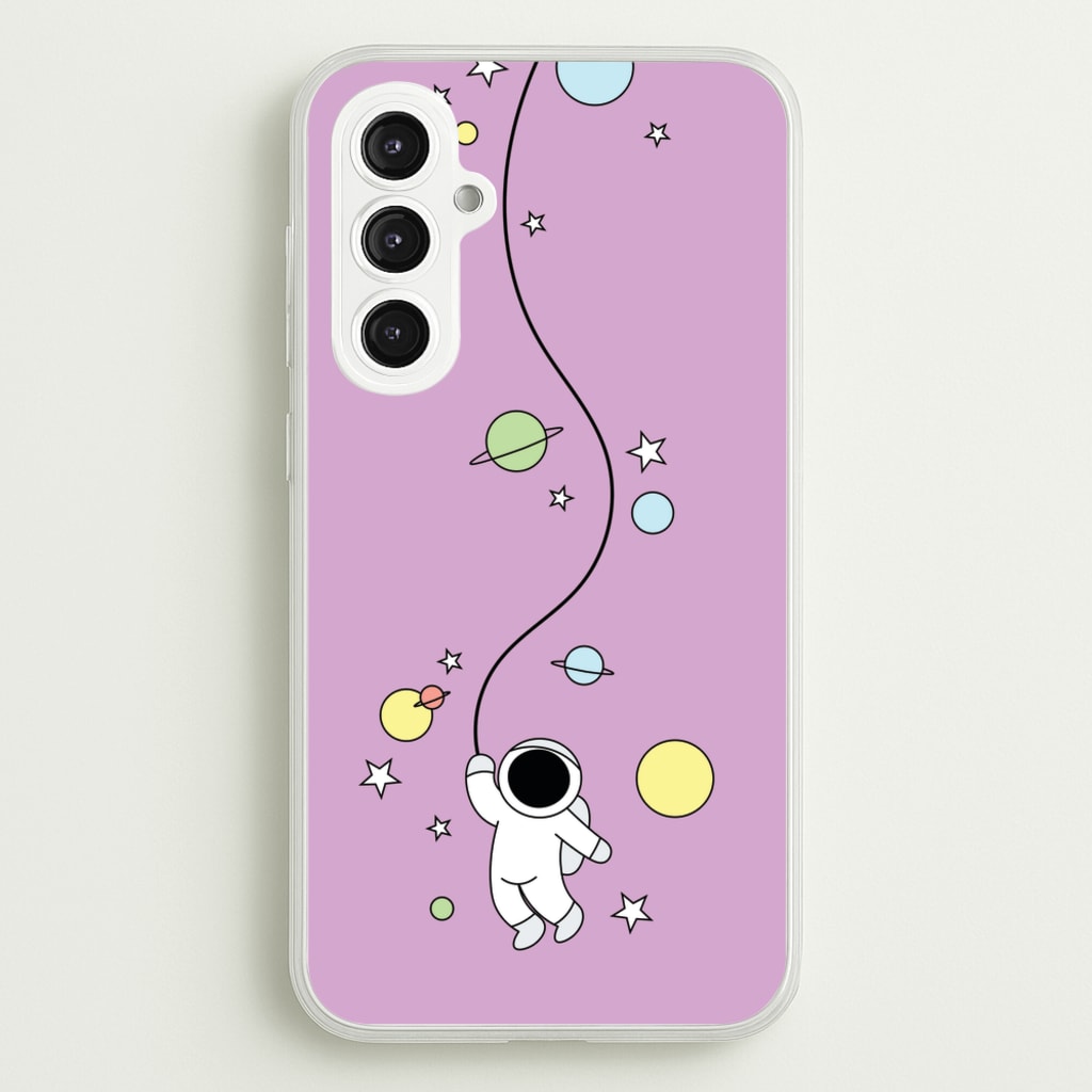 Cute Hanging Astronaut - Space Phone Case for Galaxy S23FE