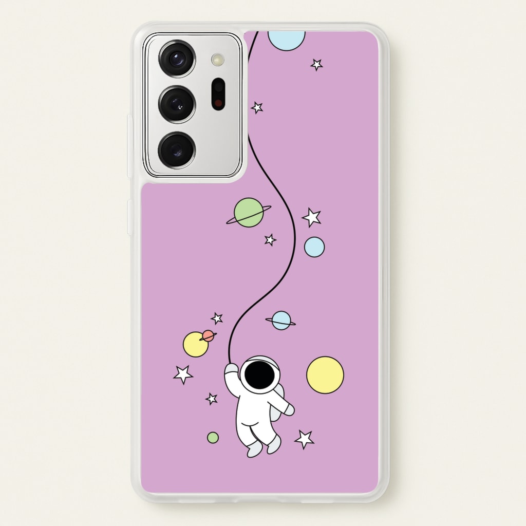 Cute Hanging Astronaut - Space Phone Case for Galaxy Note 20 Ultra