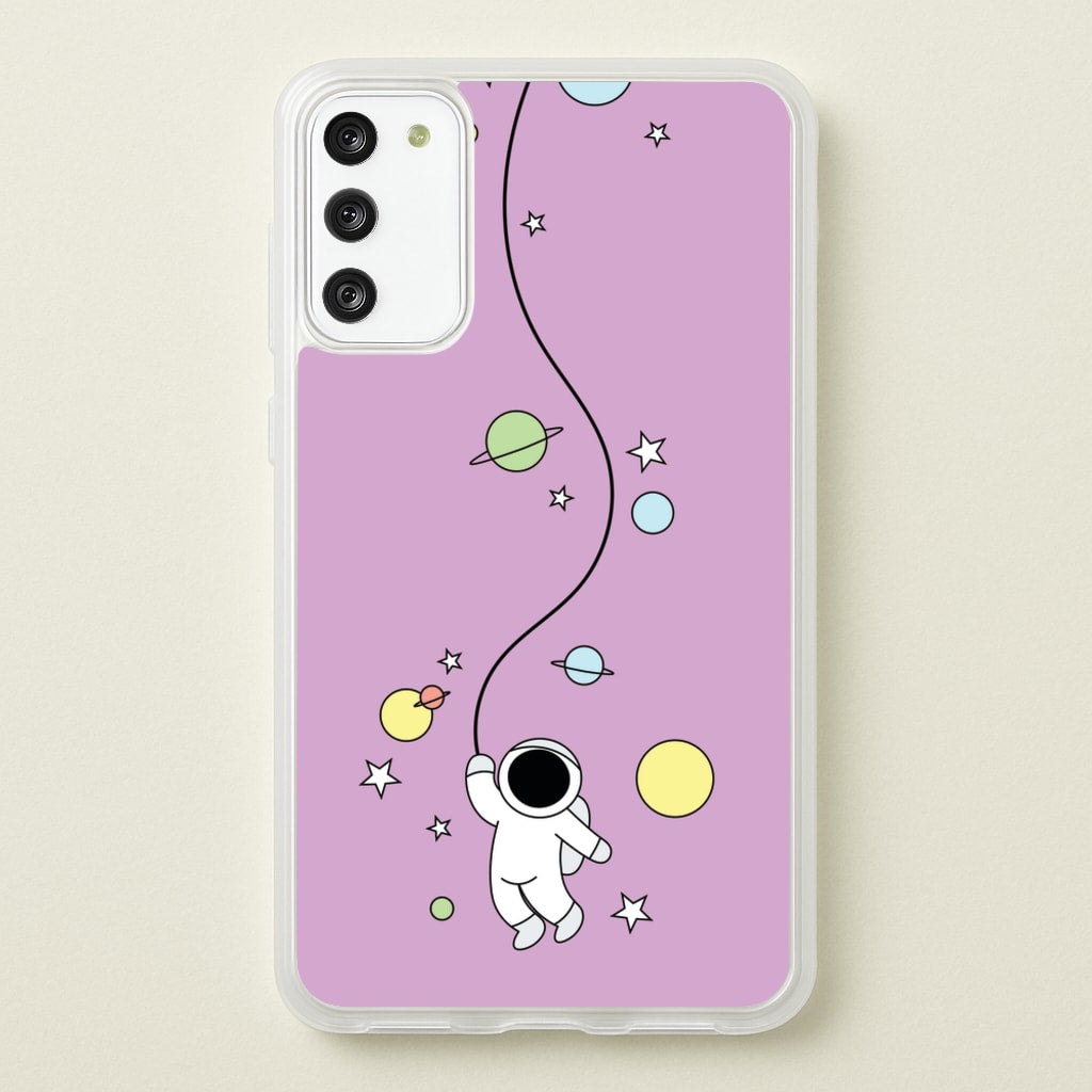 Cute Hanging Astronaut - Space Phone Case for Galaxy S20FE