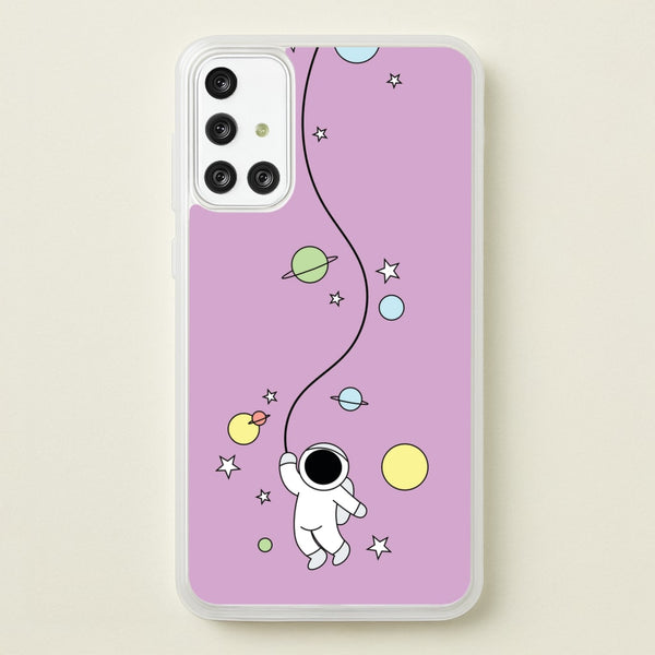 Cute Hanging Astronaut - Space Phone Case for Galaxy A71