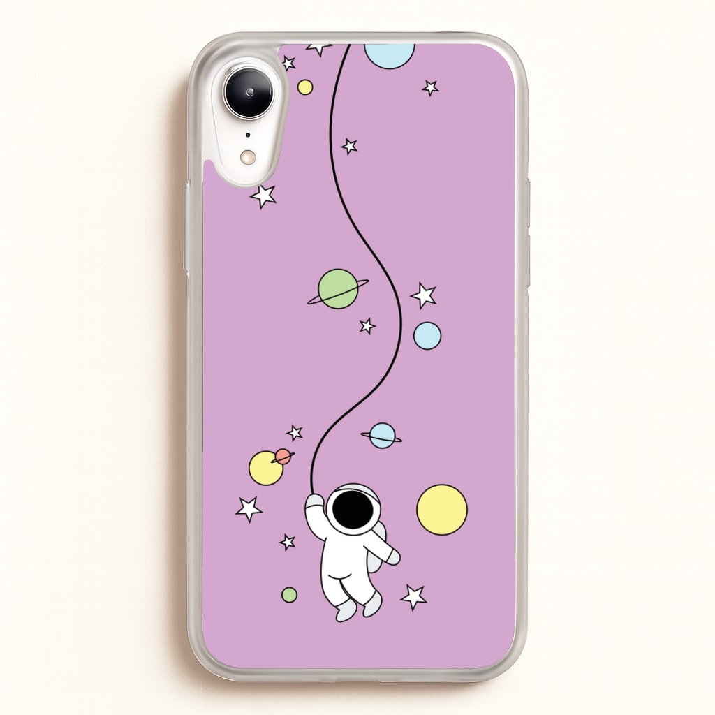 Cute Hanging Astronaut - Space Phone Case for iPhone XR