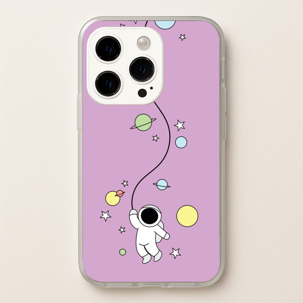Cute Hanging Astronaut - Space Phone Case for iPhone 15 Pro Max