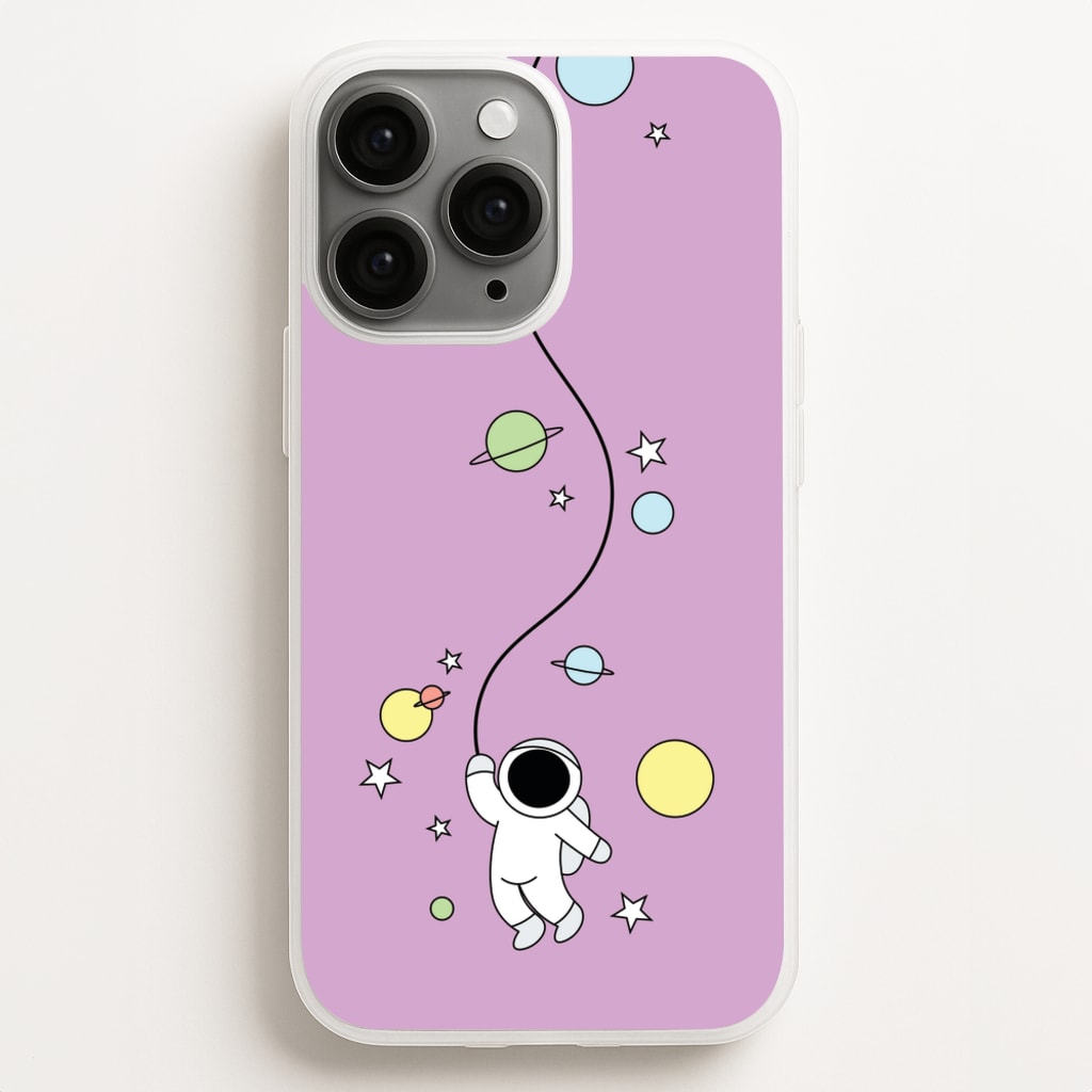 Cute Hanging Astronaut - Space Phone Case for iPhone 12 Pro Max