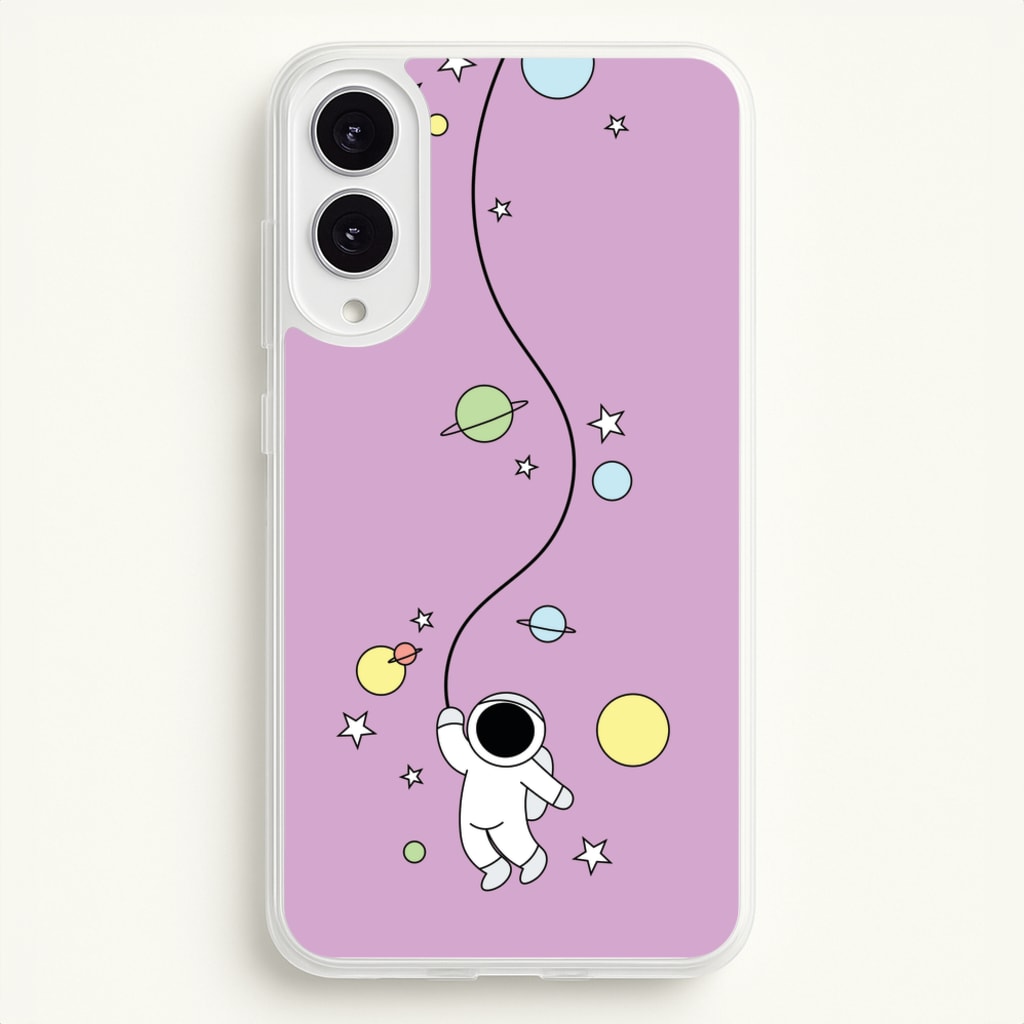 Cute Hanging Astronaut - Space Phone Case for Galaxy S25 Edge