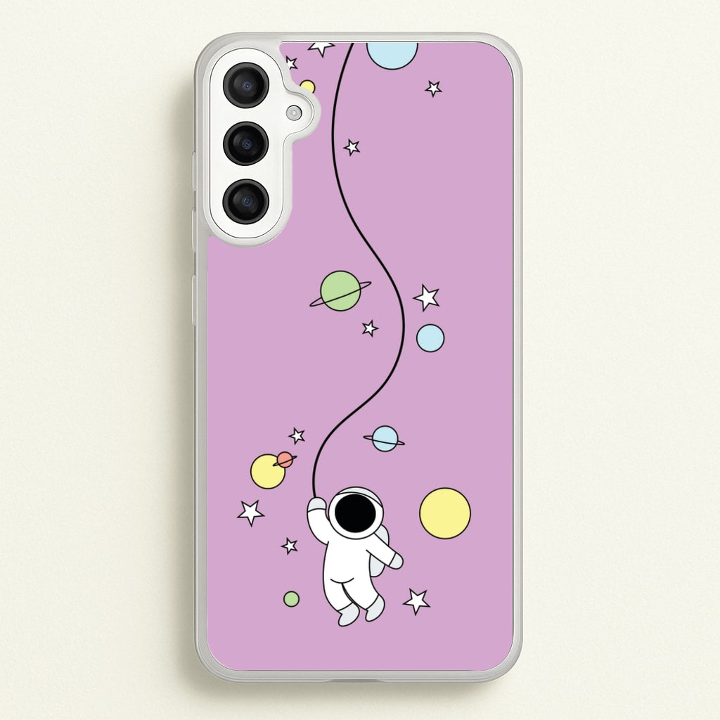 Cute Hanging Astronaut - Space Phone Case for Galaxy A34