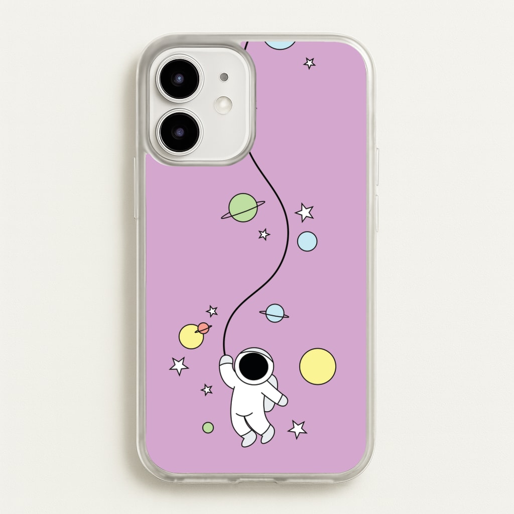 Cute Hanging Astronaut - Space Phone Case for iPhone 12 / 12 Pro