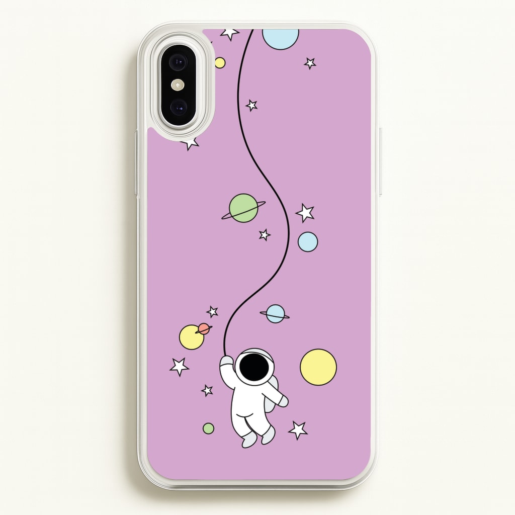 Cute Hanging Astronaut - Space Phone Case for iPhone XS Max