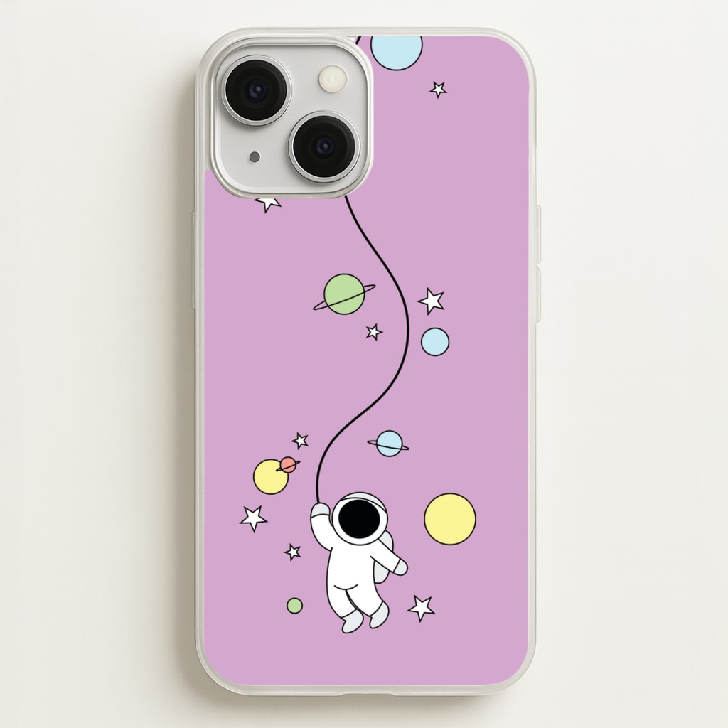 Cute Hanging Astronaut - Space Phone Case for iPhone 13 Mini
