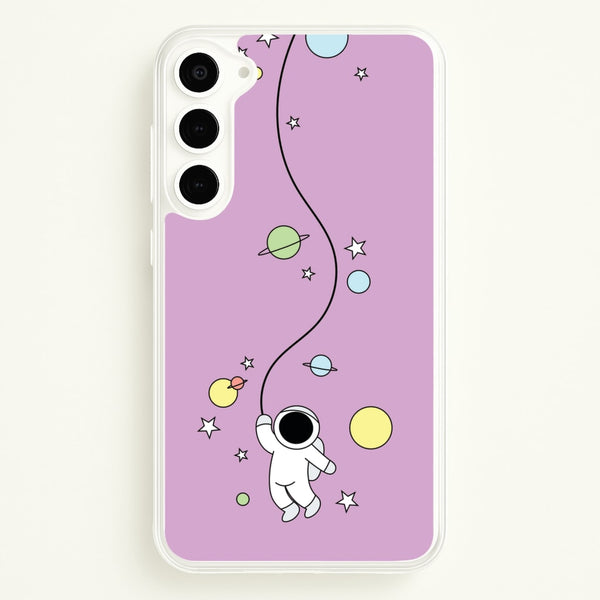Cute Hanging Astronaut - Space Phone Case for Galaxy S23