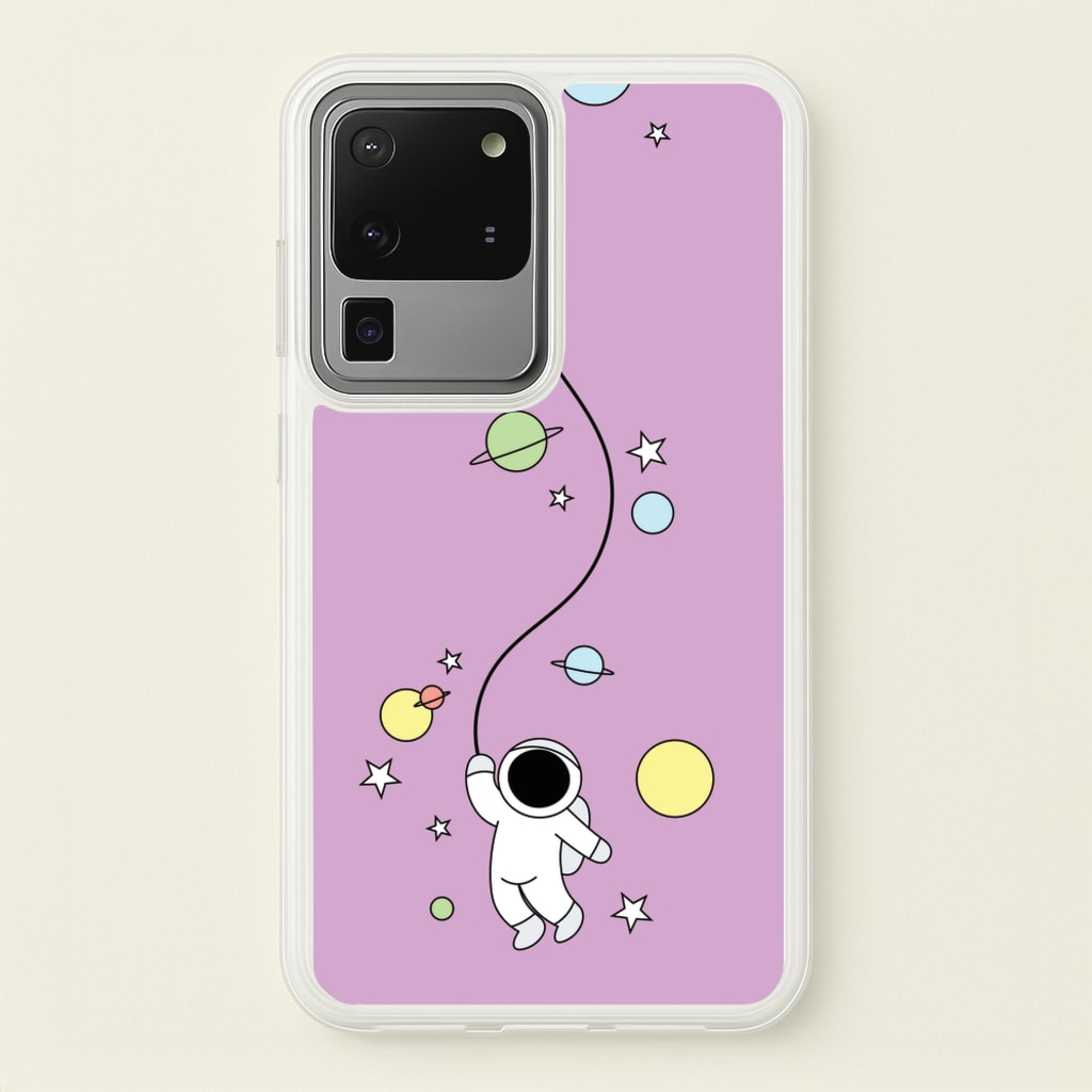 Cute Hanging Astronaut - Space Phone Case for Galaxy S20 Ultra