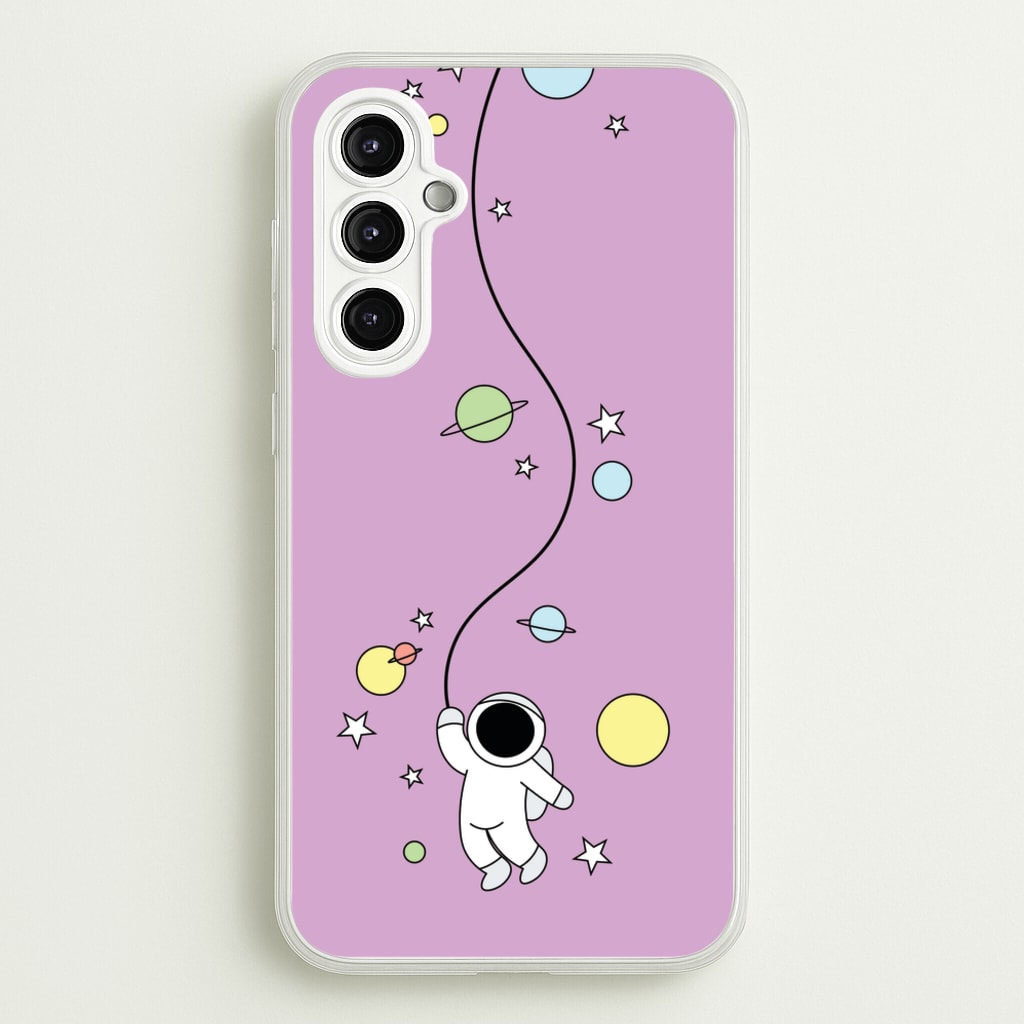 Cute Hanging Astronaut - Space Phone Case for Galaxy A14
