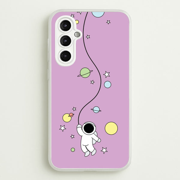 Cute Hanging Astronaut - Space Phone Case for Galaxy A14