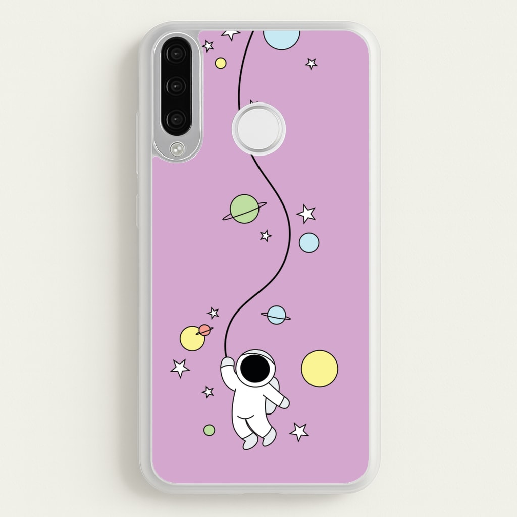 Cute Hanging Astronaut - Space Phone Case for Huawei P30 Lite