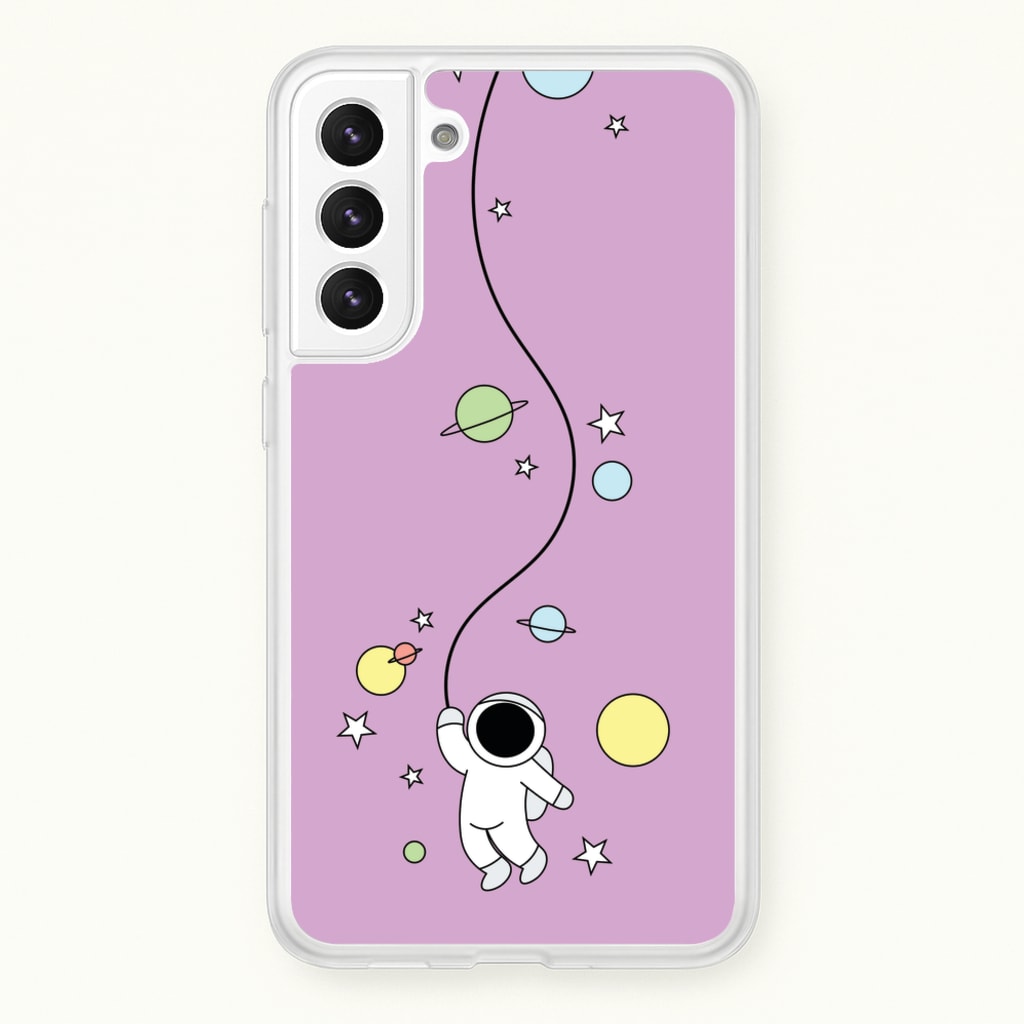 Cute Hanging Astronaut - Space Phone Case for Galaxy S21FE