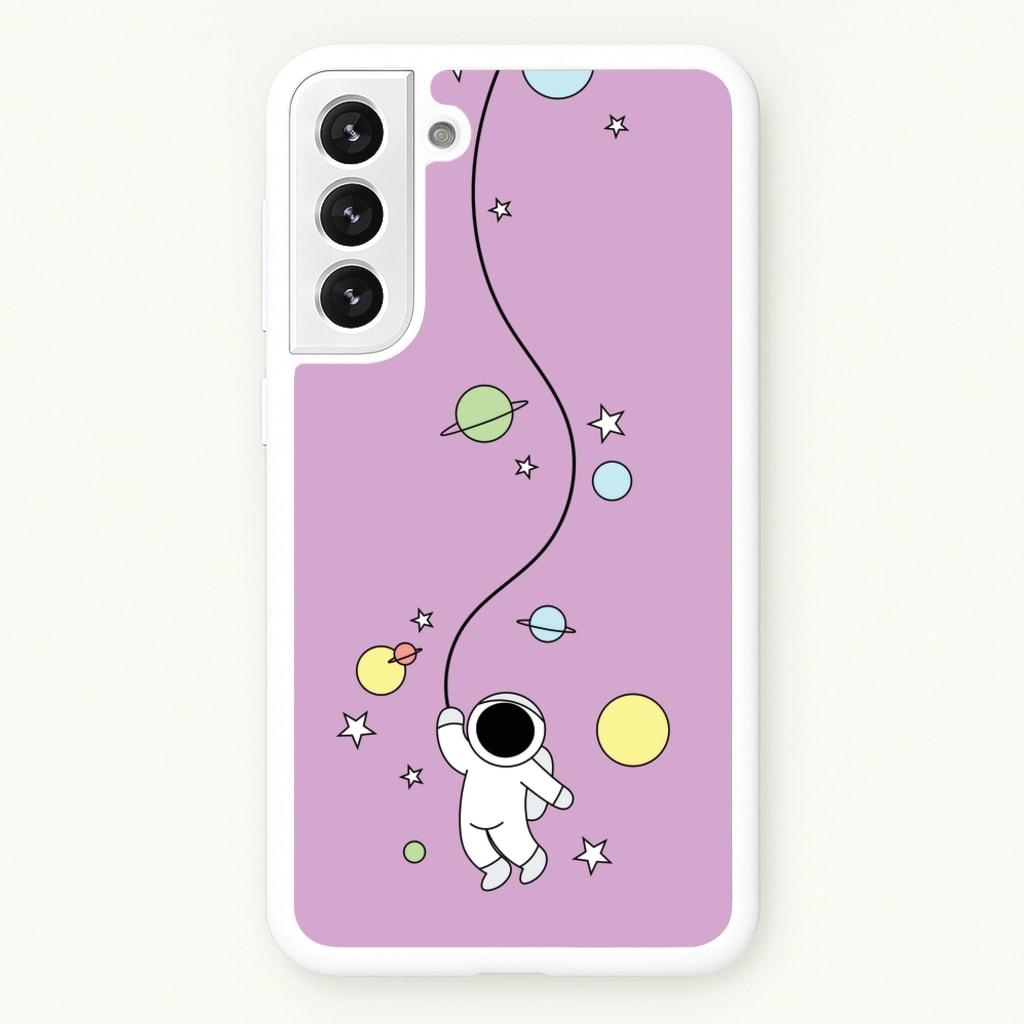 Cute Hanging Astronaut - Space Phone Case for Galaxy S22 Plus