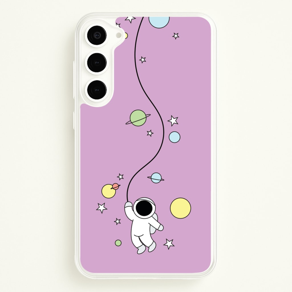 Cute Hanging Astronaut - Space Phone Case for Galaxy S23 Plus