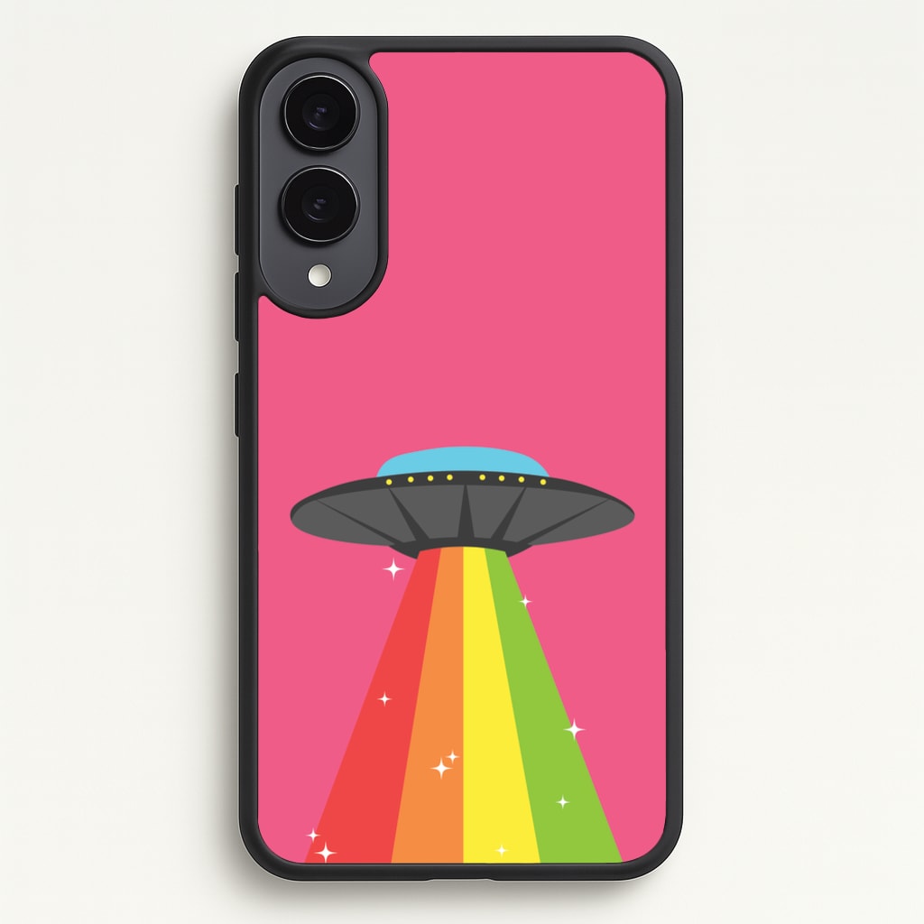 Rainbow Alien Spaceship - Space Phone Case for Galaxy S25 Edge