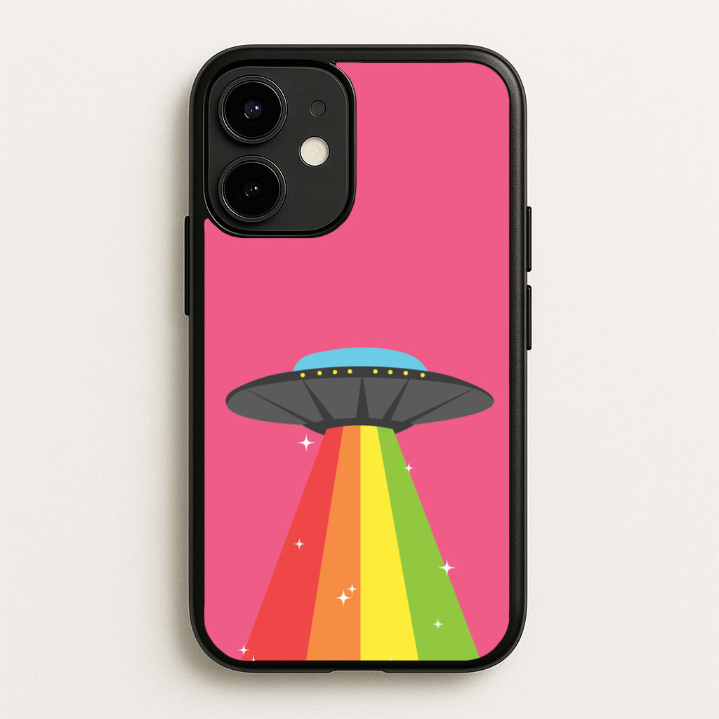 Rainbow Alien Spaceship - Space Phone Case for iPhone 12 Mini