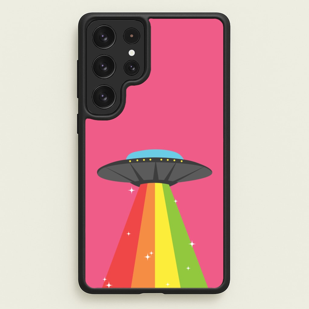 Rainbow Alien Spaceship - Space Phone Case for Galaxy S23 Ultra