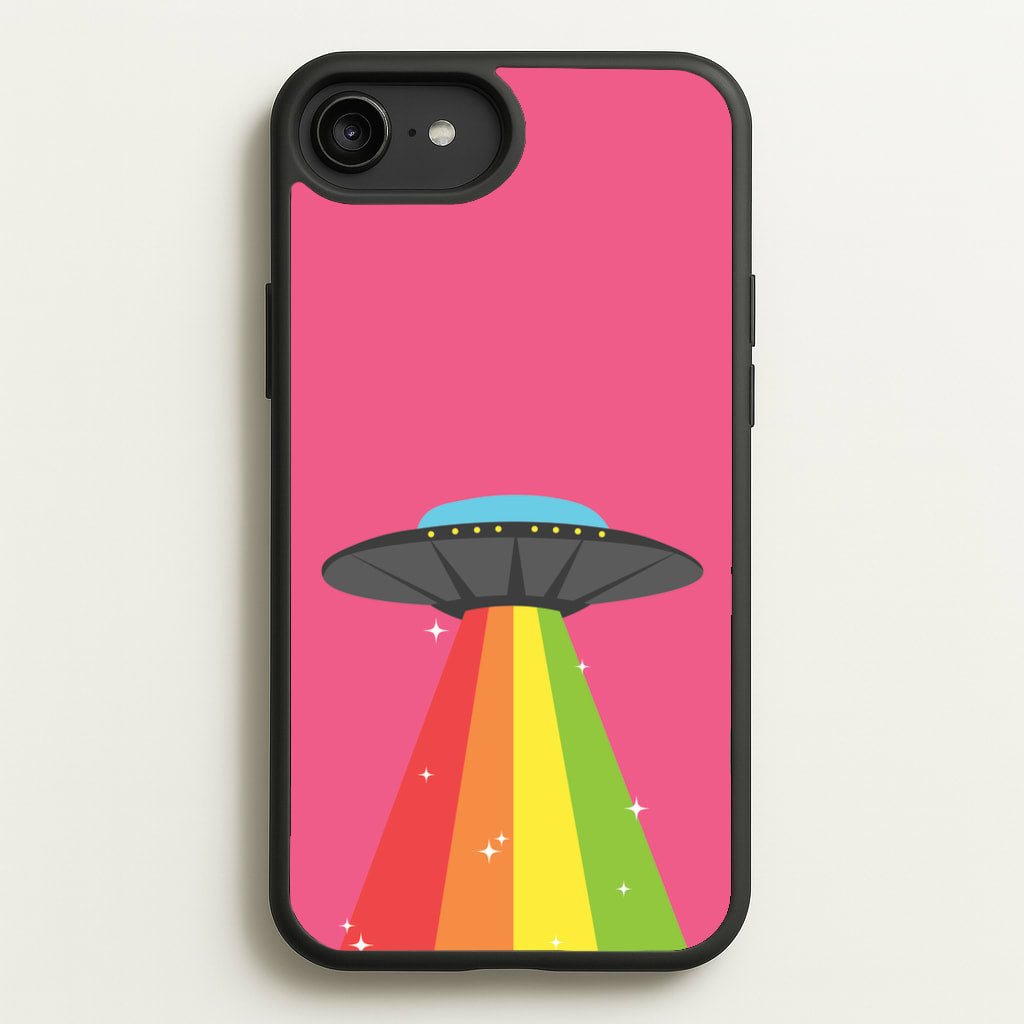 Rainbow Alien Spaceship - Space Phone Case for iPhone 6 Plus / 7 Plus / 8 Plus