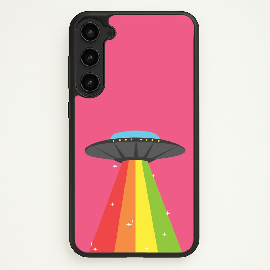 Rainbow Alien Spaceship - Space Phone Case for Galaxy S23 Plus