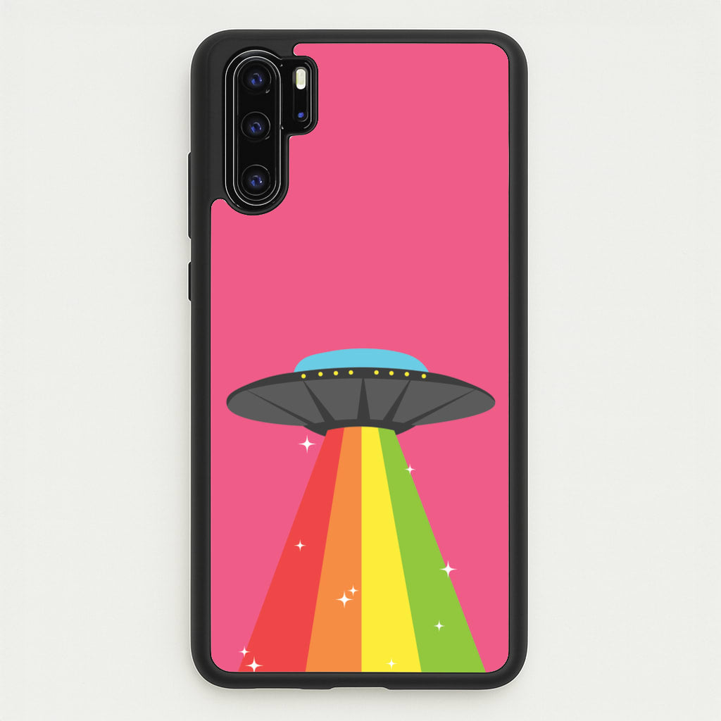 Rainbow Alien Spaceship - Space Phone Case for Huawei P30 Pro