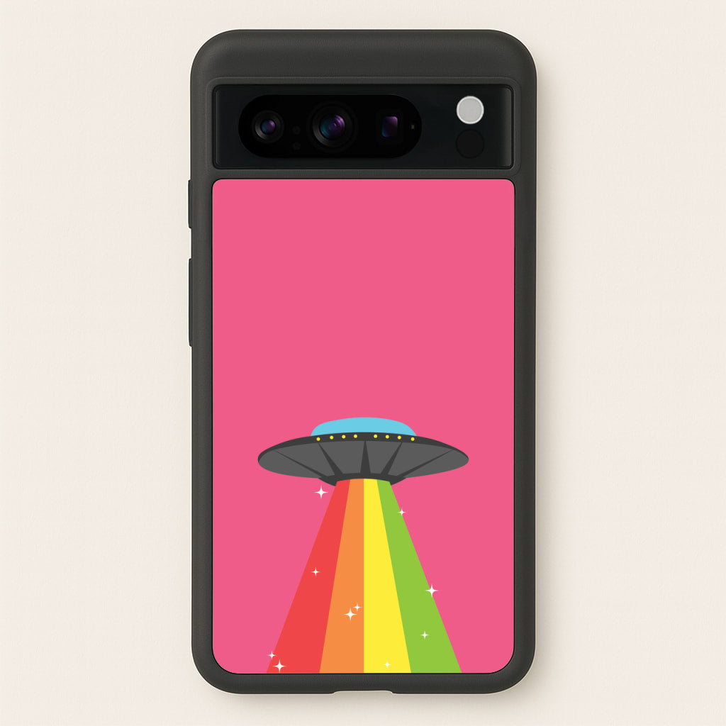 Rainbow Alien Spaceship - Space Phone Case for Google Pixel 8 Pro