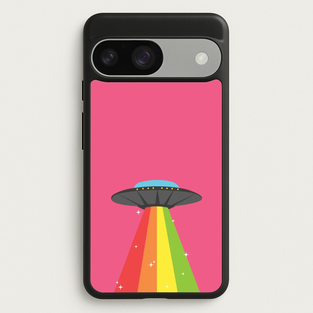 Rainbow Alien Spaceship - Space Phone Case for Google Pixel 9 / 9 Pro