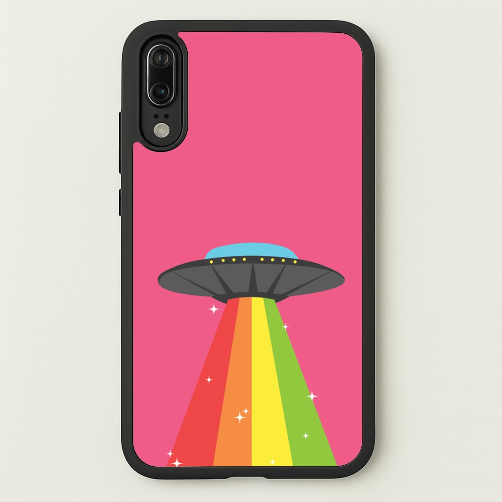 Rainbow Alien Spaceship - Space Phone Case for Huawei P20