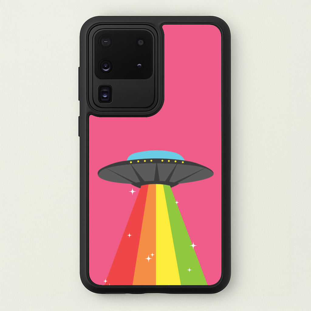 Rainbow Alien Spaceship - Space Phone Case for Galaxy S20 Ultra